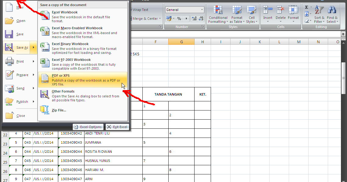 Cara Merubah Excel 2007 Ke Pdf